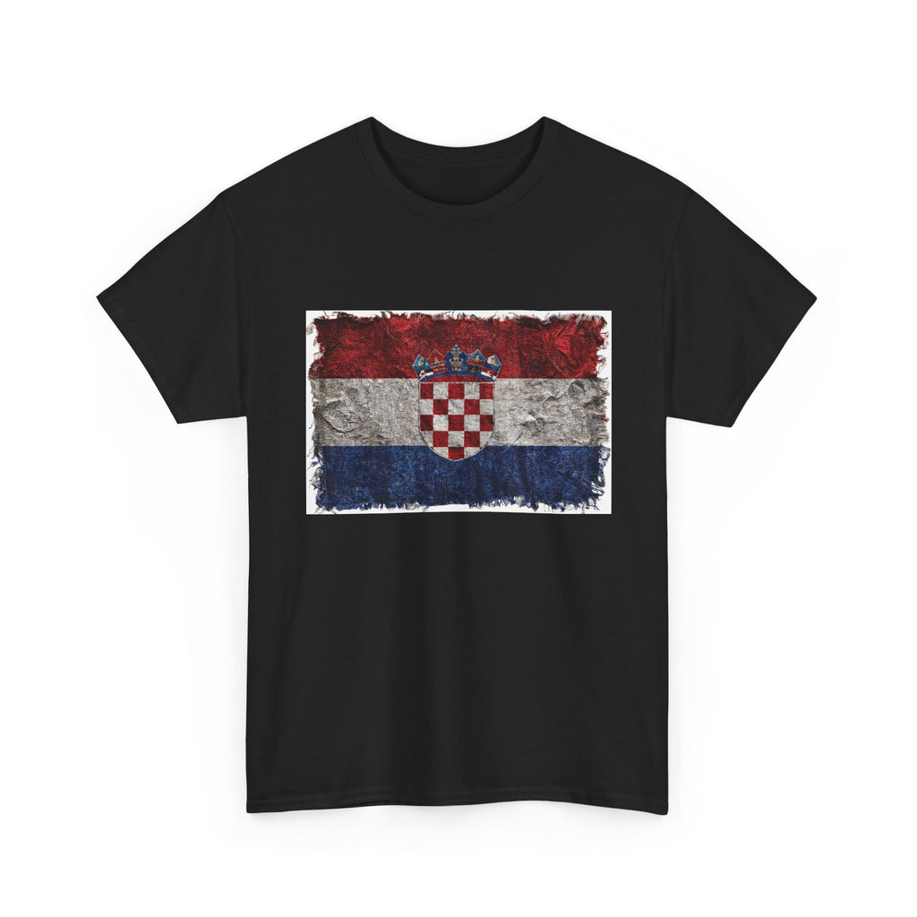 Distressed Croatia Flag Tee | Croatia Graphic Cotton T-Shirt