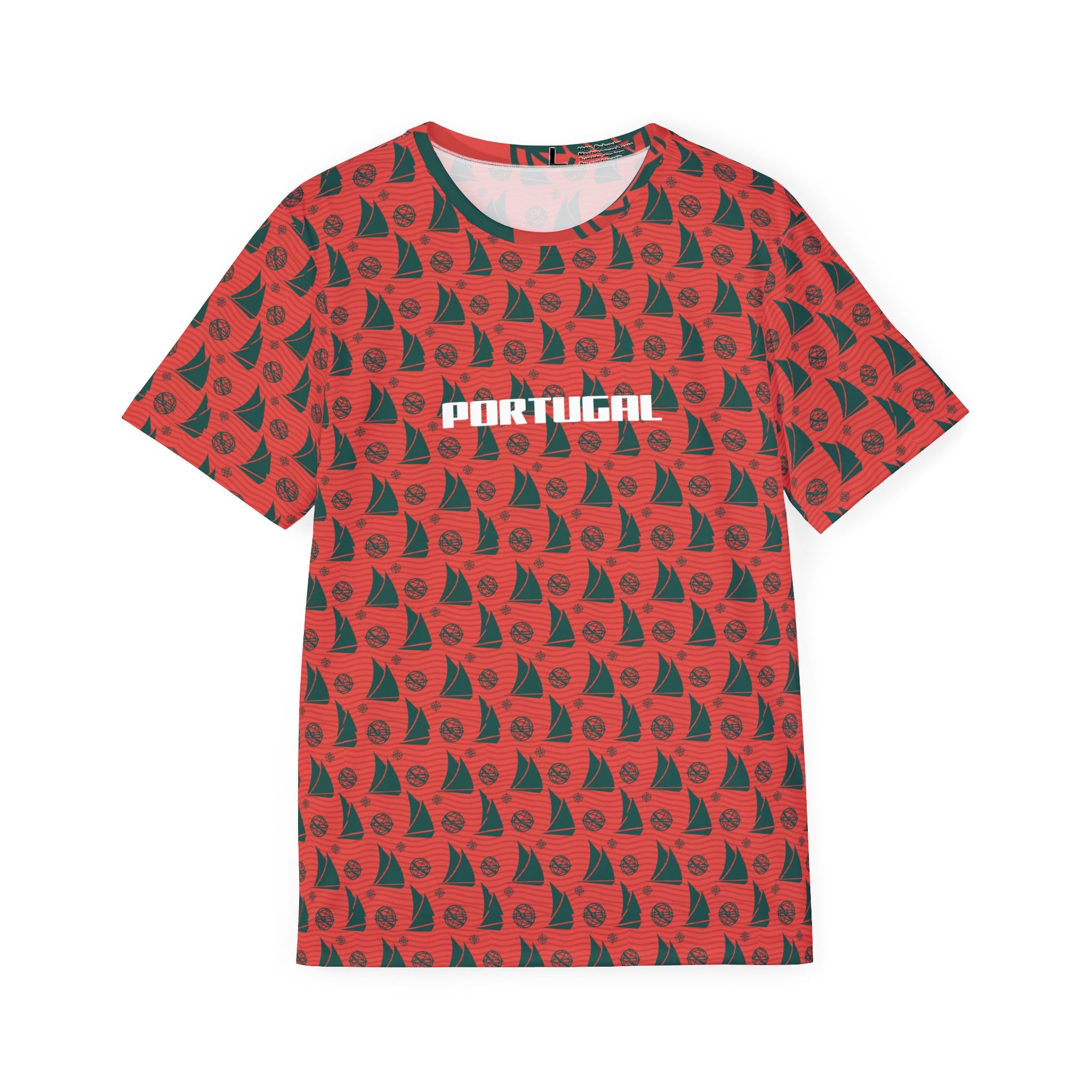 Portugal Geometric Pattern Soccer Jersey - Minimalist Football Fan Shirt