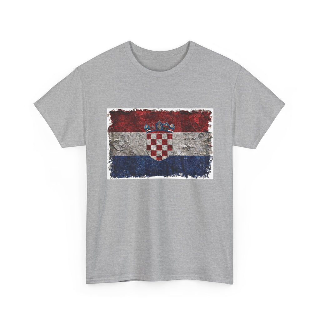 Distressed Croatia Flag Tee | Croatia Graphic Cotton T-Shirt