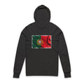 Distressed Portugal Flag Hooded Long Sleeve Tee | Portugal Graphic Sleeve Hoodie