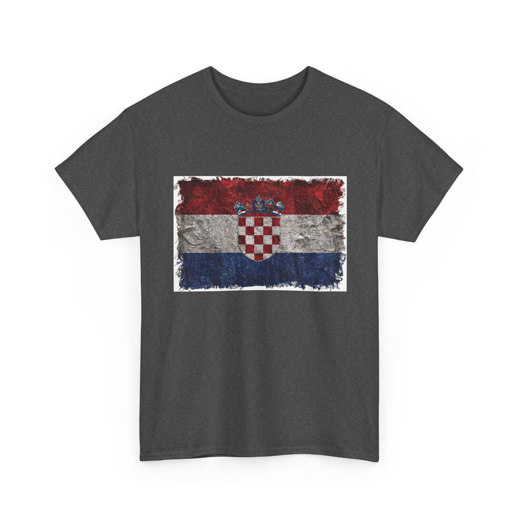Distressed Croatia Flag Tee | Croatia Graphic Cotton T-Shirt