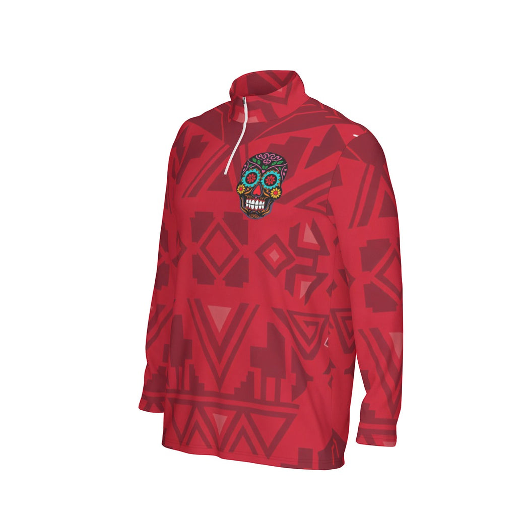 Mexico Print Men's Sports Collar Jersey With Long Sleeve| Interlock