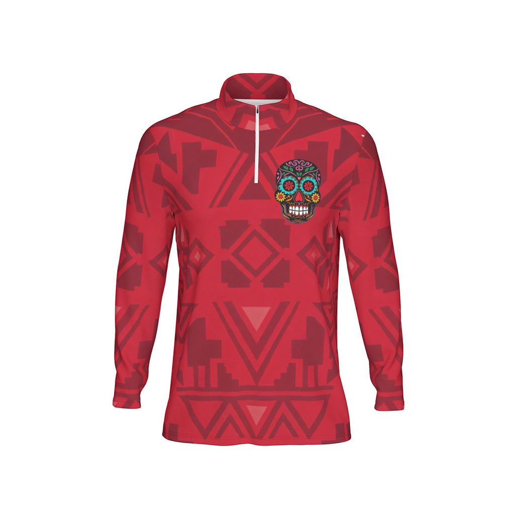 Mexico Print Men's Sports Collar Jersey With Long Sleeve| Interlock