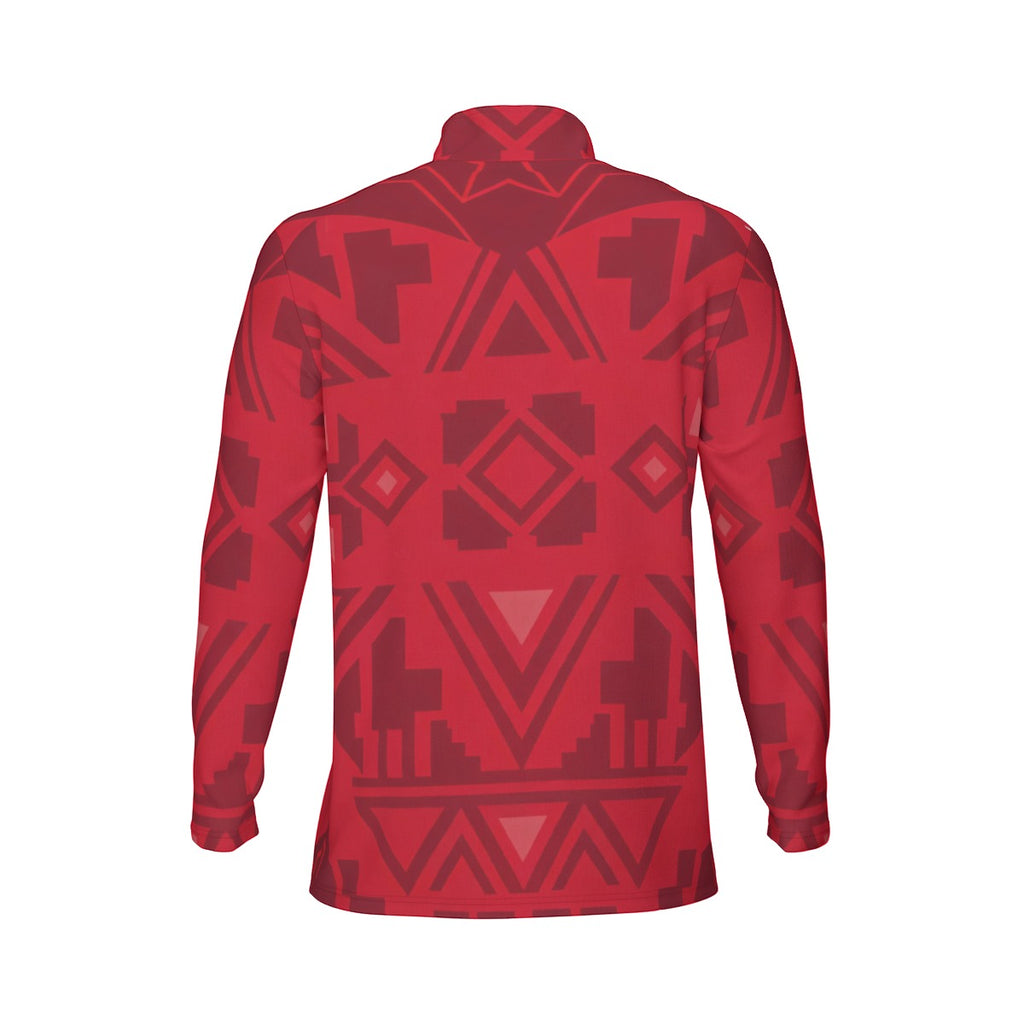 Mexico Print Men's Sports Collar Jersey With Long Sleeve| Interlock