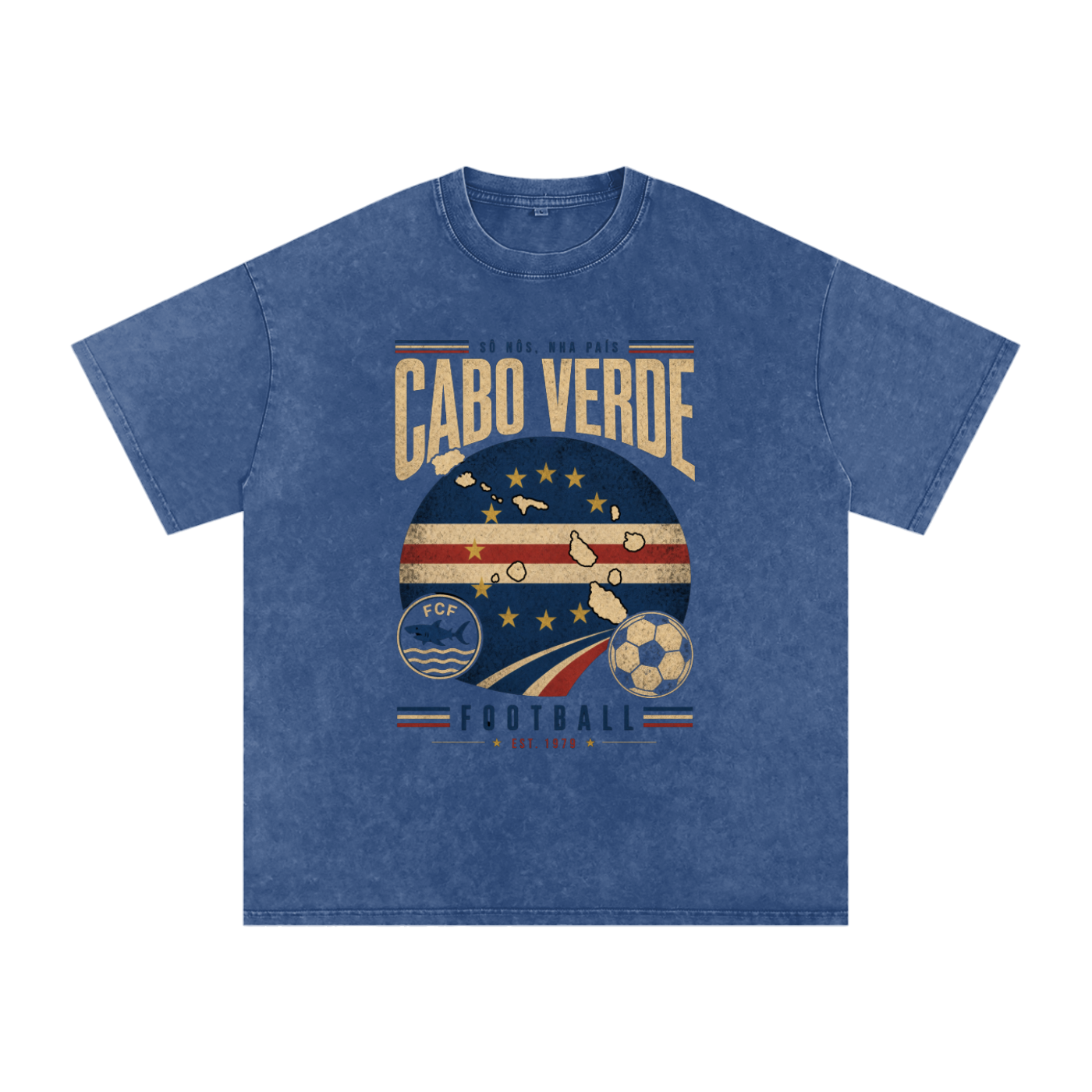 Cabo Verde Vintage Football Tee
