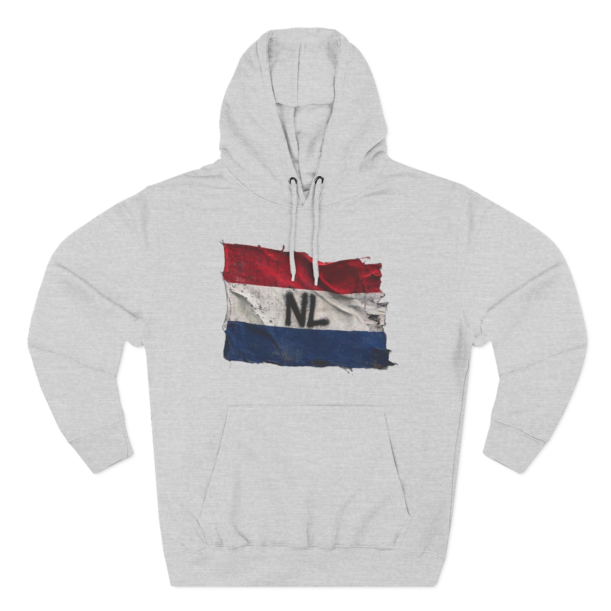 NL Flag Hoodie — Distressed Netherlands Tricolor Pullover