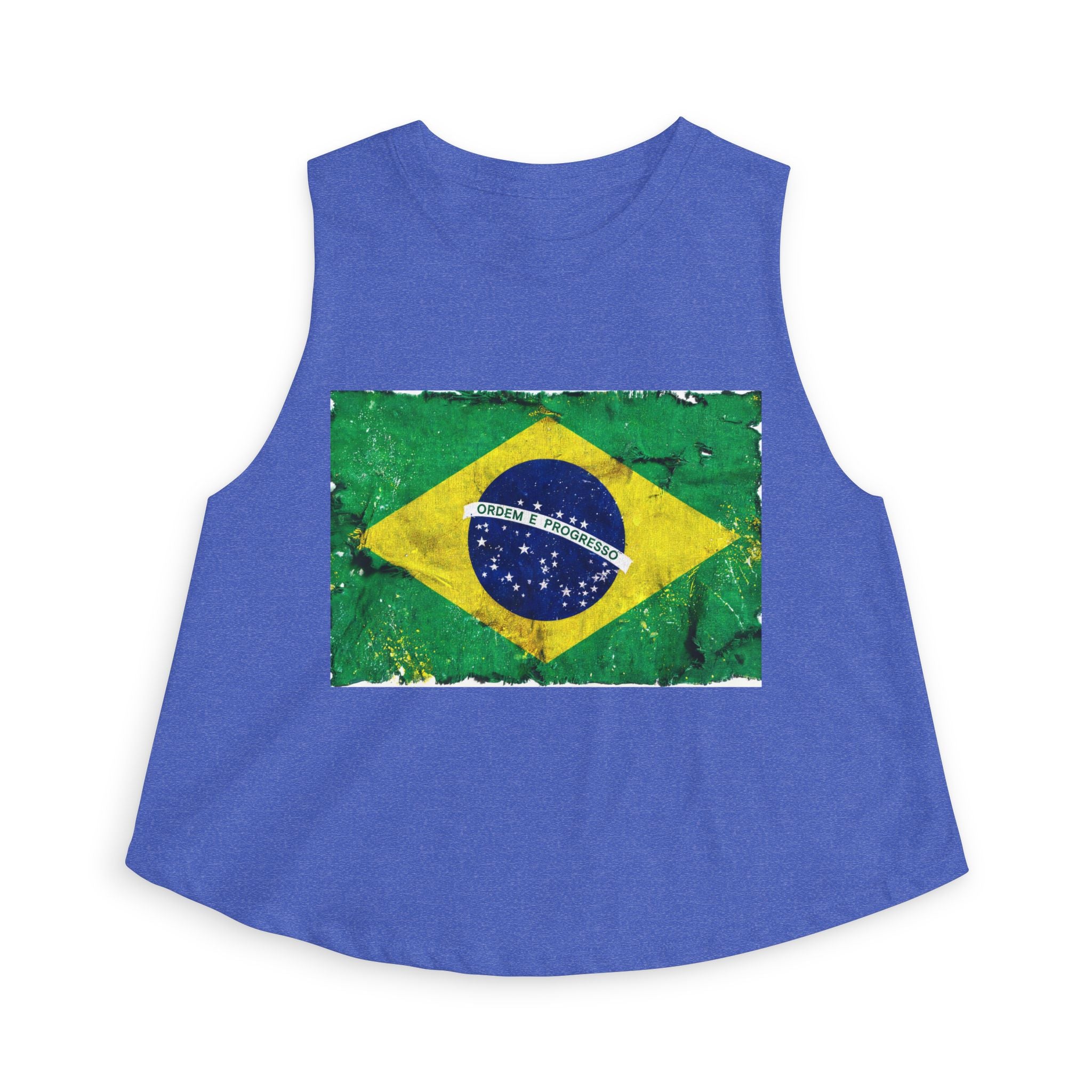 Brazil Flag Distressed Crop Top | Vintage Brazilian Flag Tank