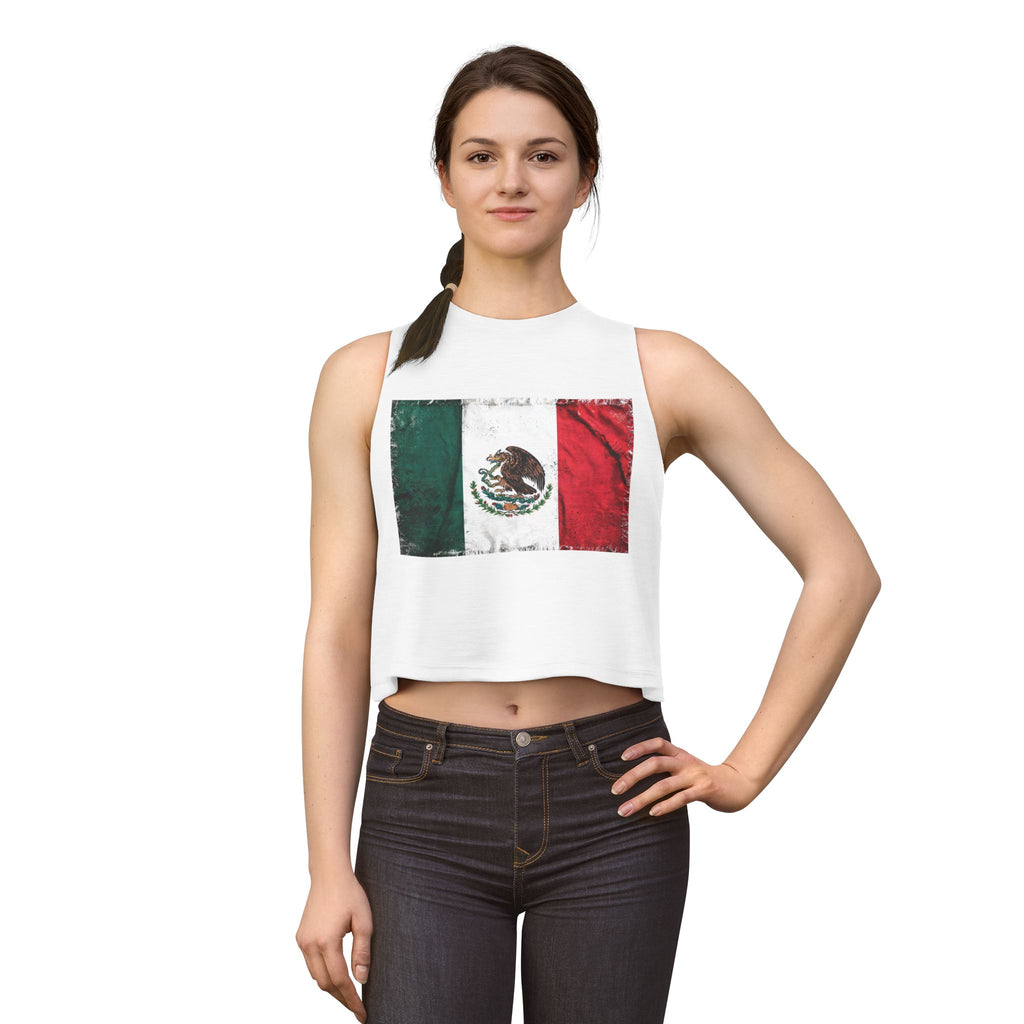 Mexican Flag Crop Top — Distressed Mexico Pride Women's Tank