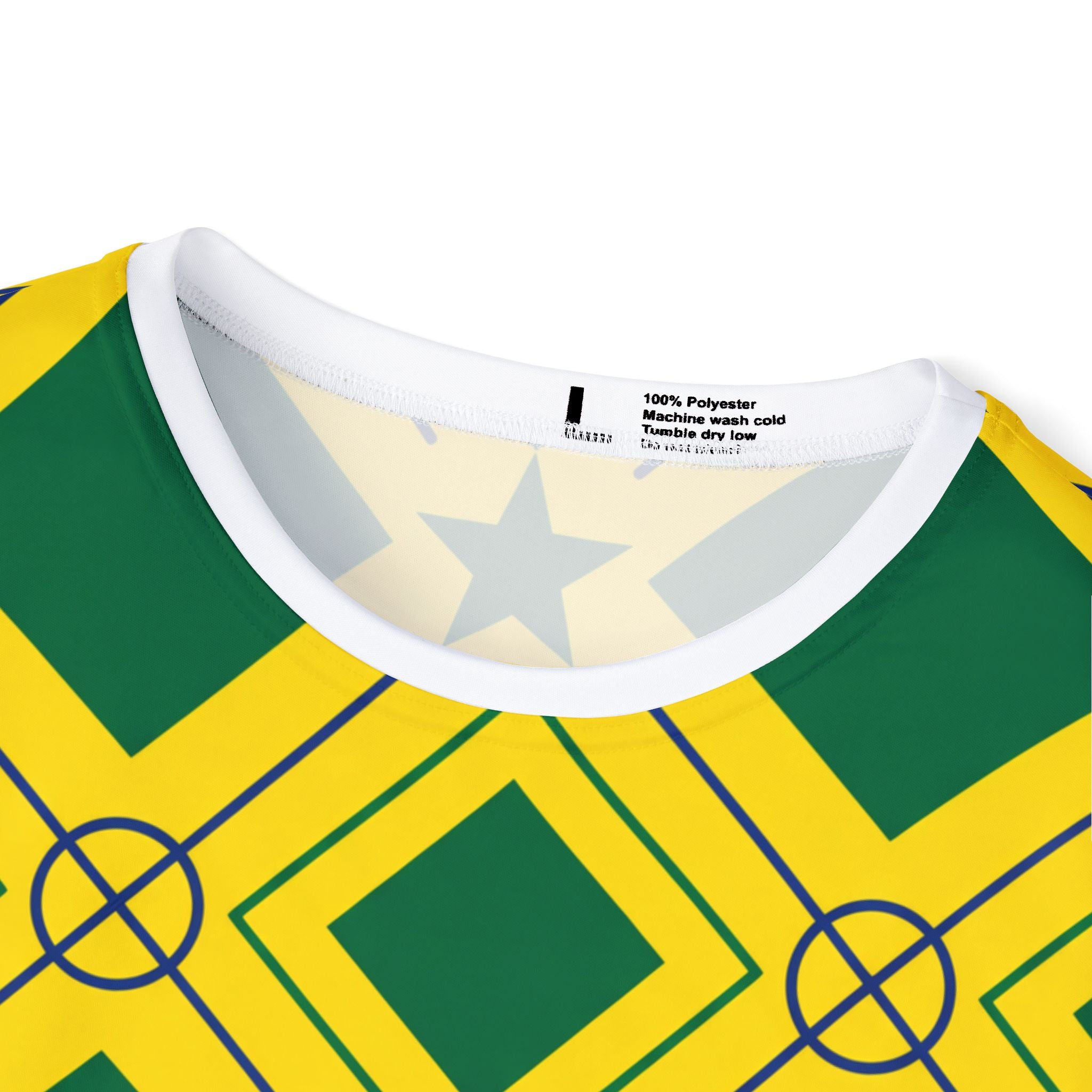 Brazil Geometric Pattern Jersey | Yellow Green Brasil Soccer Shirt