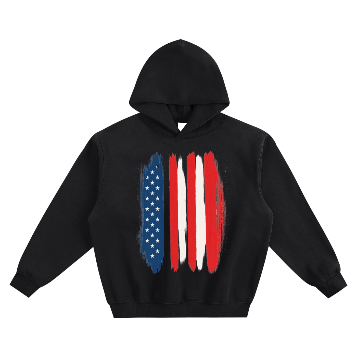 Brushstrokes Fleeced Boxy Hoodie - USA Edition