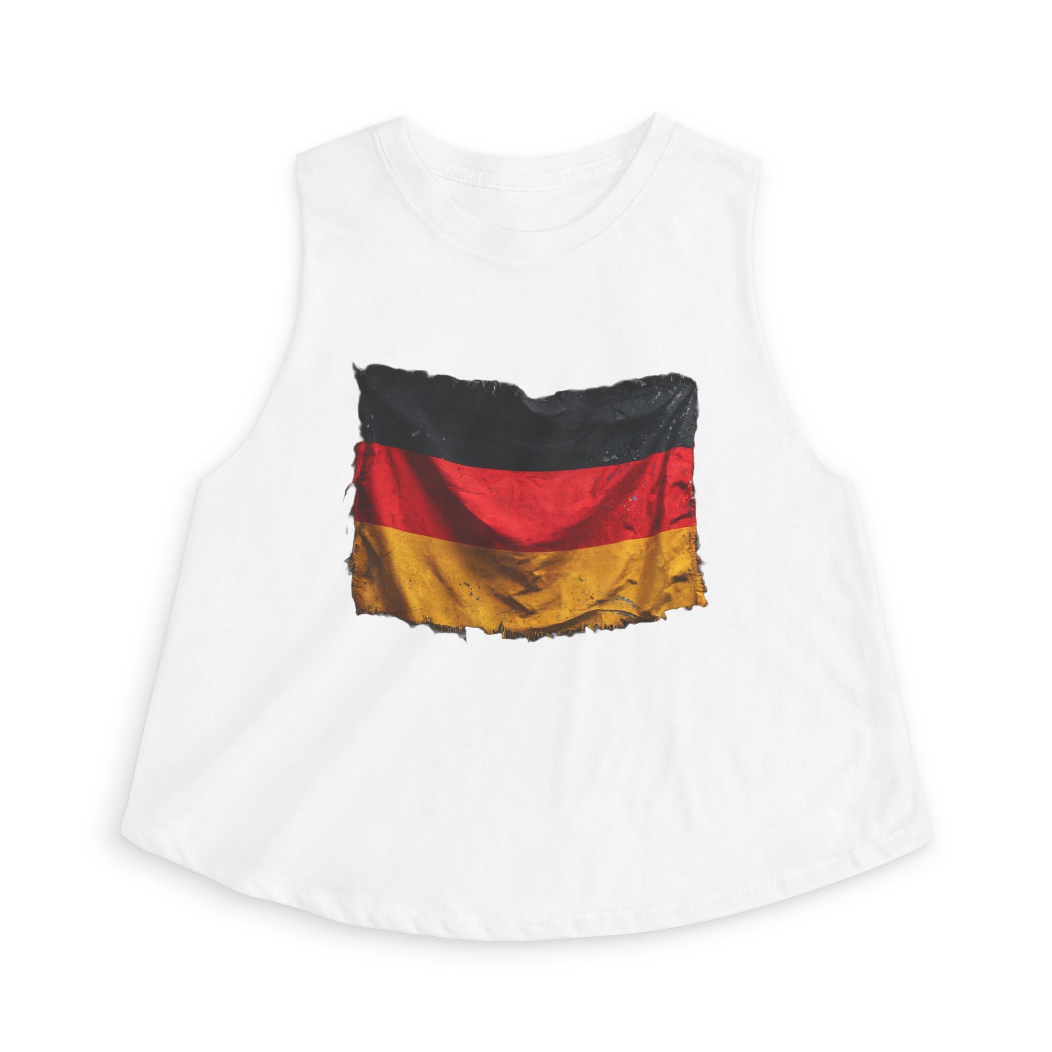 German Flag Women's Crop Top — Vintage Distressed Deutschland Tank