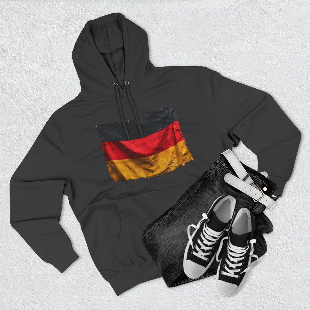 Distressed Germany Flag Pullover Hoodie | Germany Graphic Fleece Hoodie