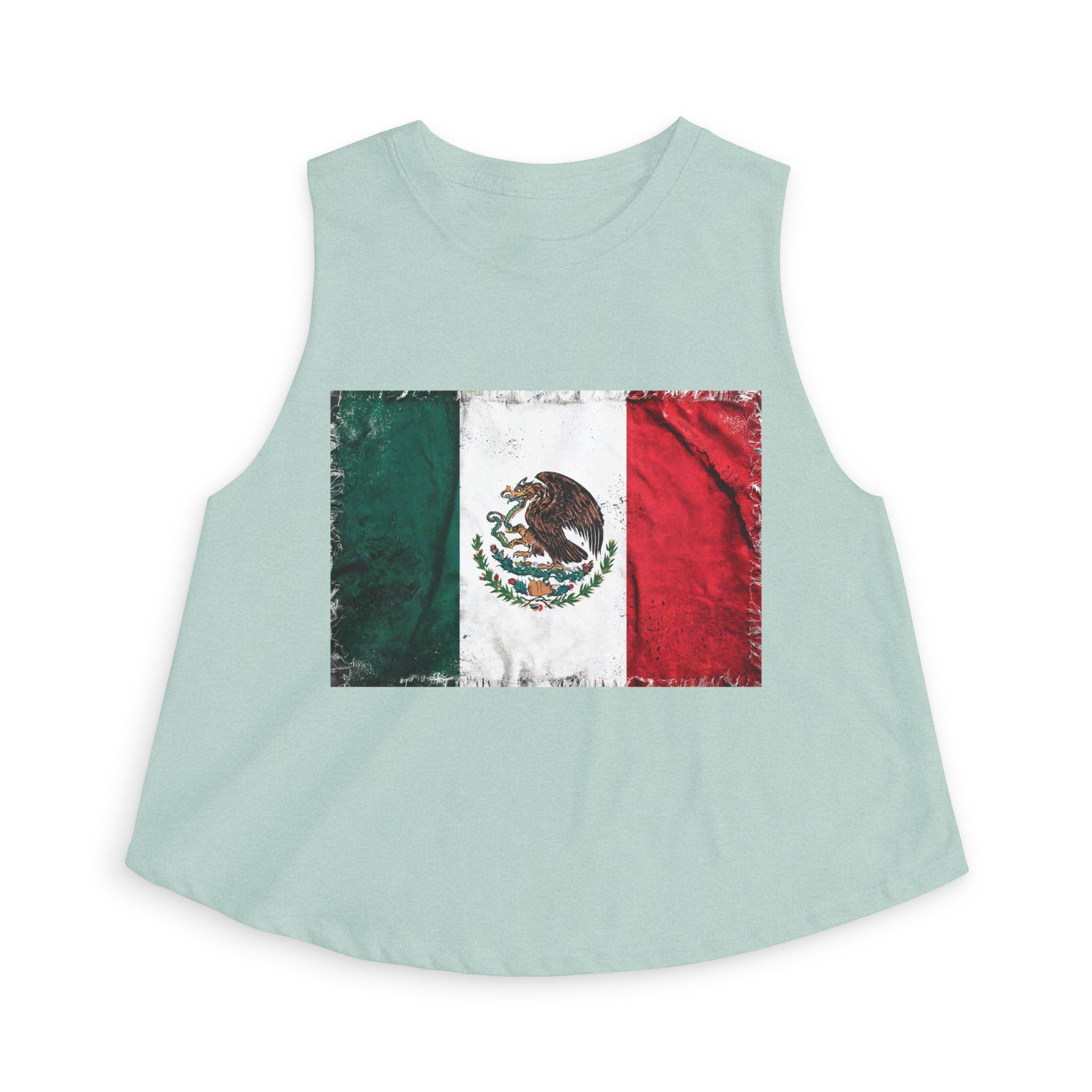 Mexican Flag Crop Top — Distressed Mexico Pride Women's Tank