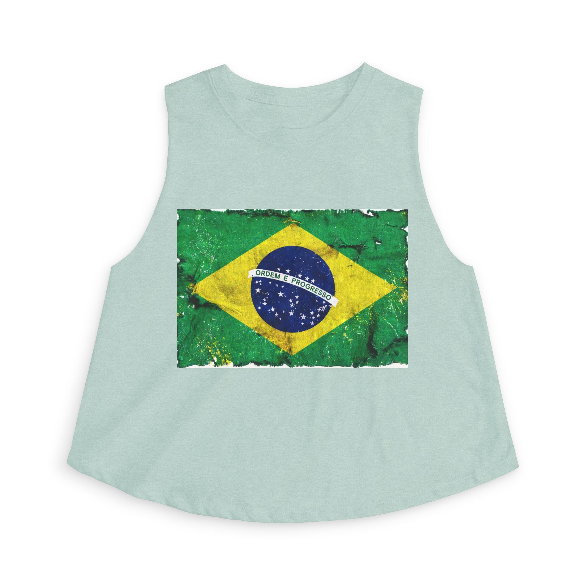 Brazil Flag Distressed Crop Top | Vintage Brazilian Flag Tank