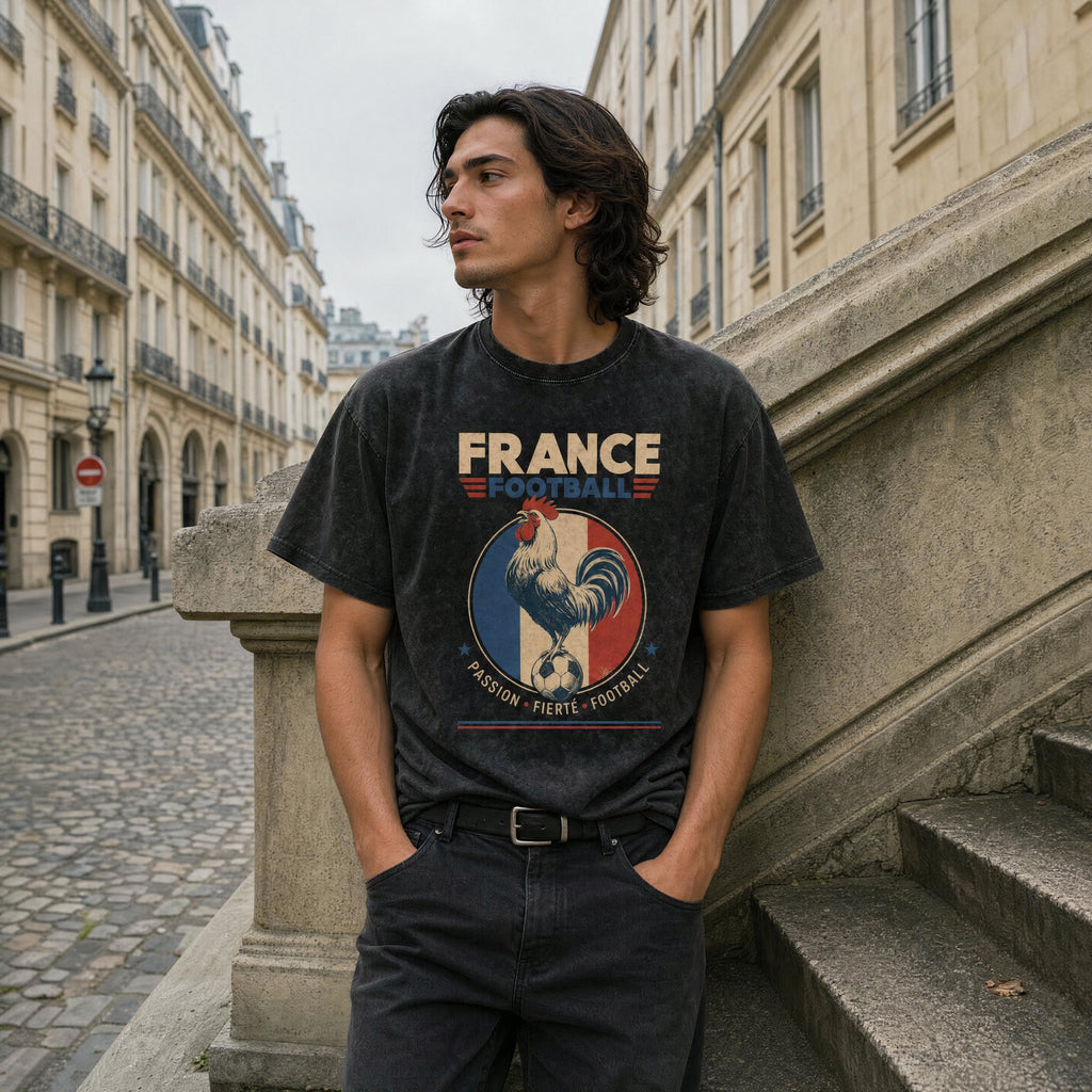 Vintage Heritage Snow Washed Cotton T-Shirt - France Edition