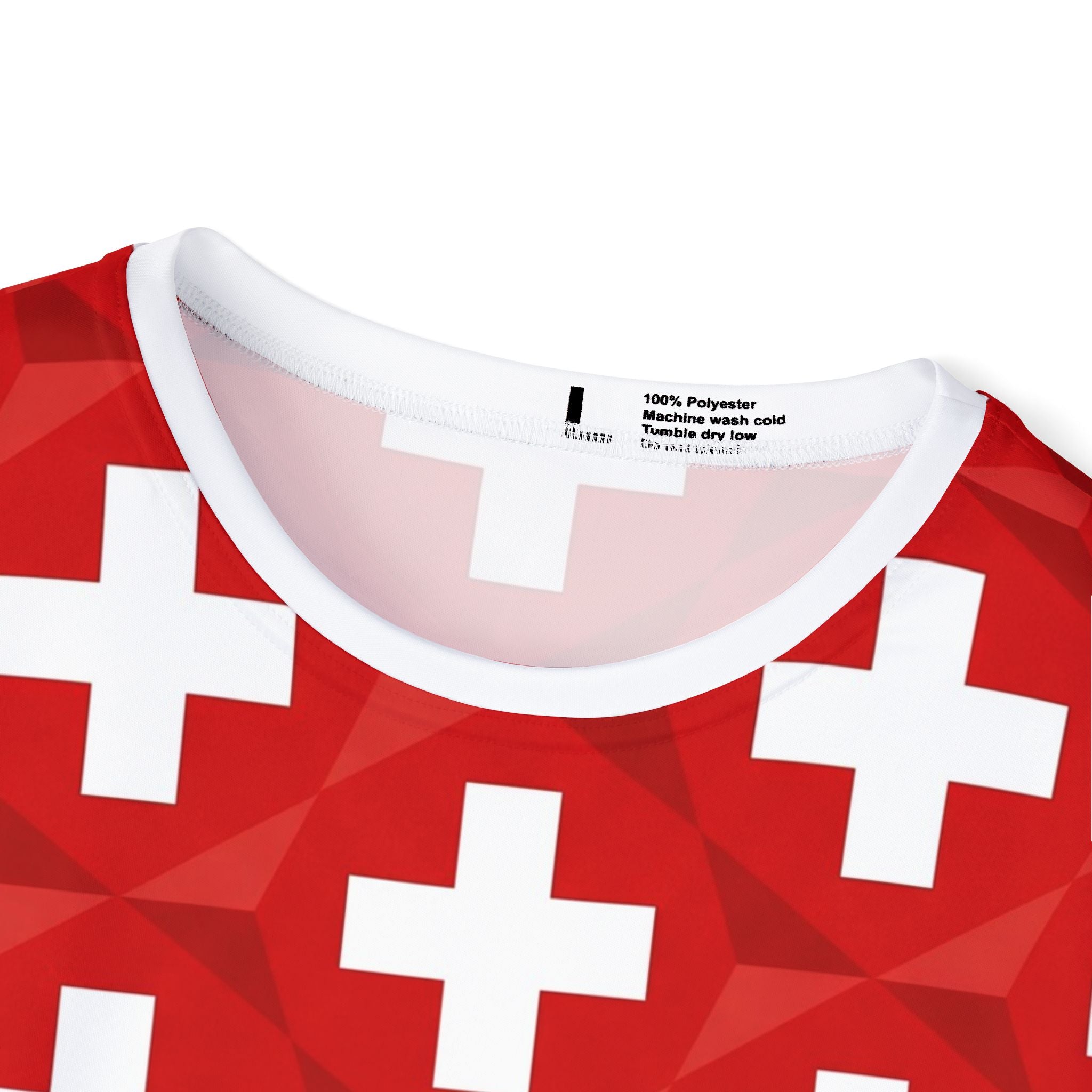 Switzerland Cross Pattern Soccer Jersey - Minimalist Football Fan Shirt