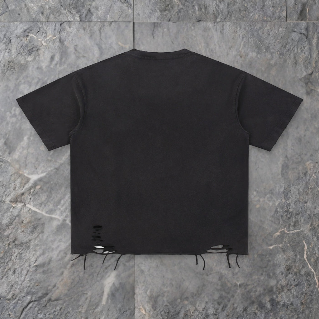 viva brasil snow washed raw hem t shirt brazil tee — slate background