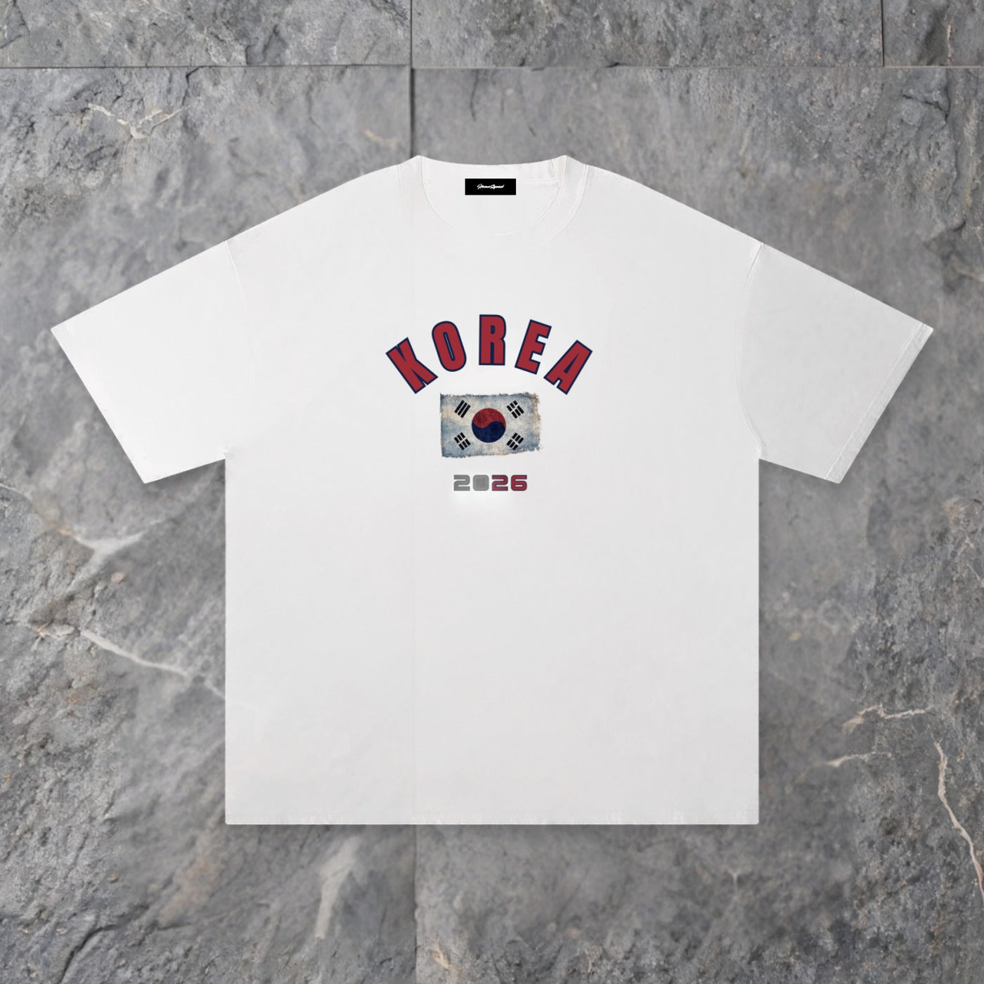 south korea unisex pure cotton t shirt 1 — slate background
