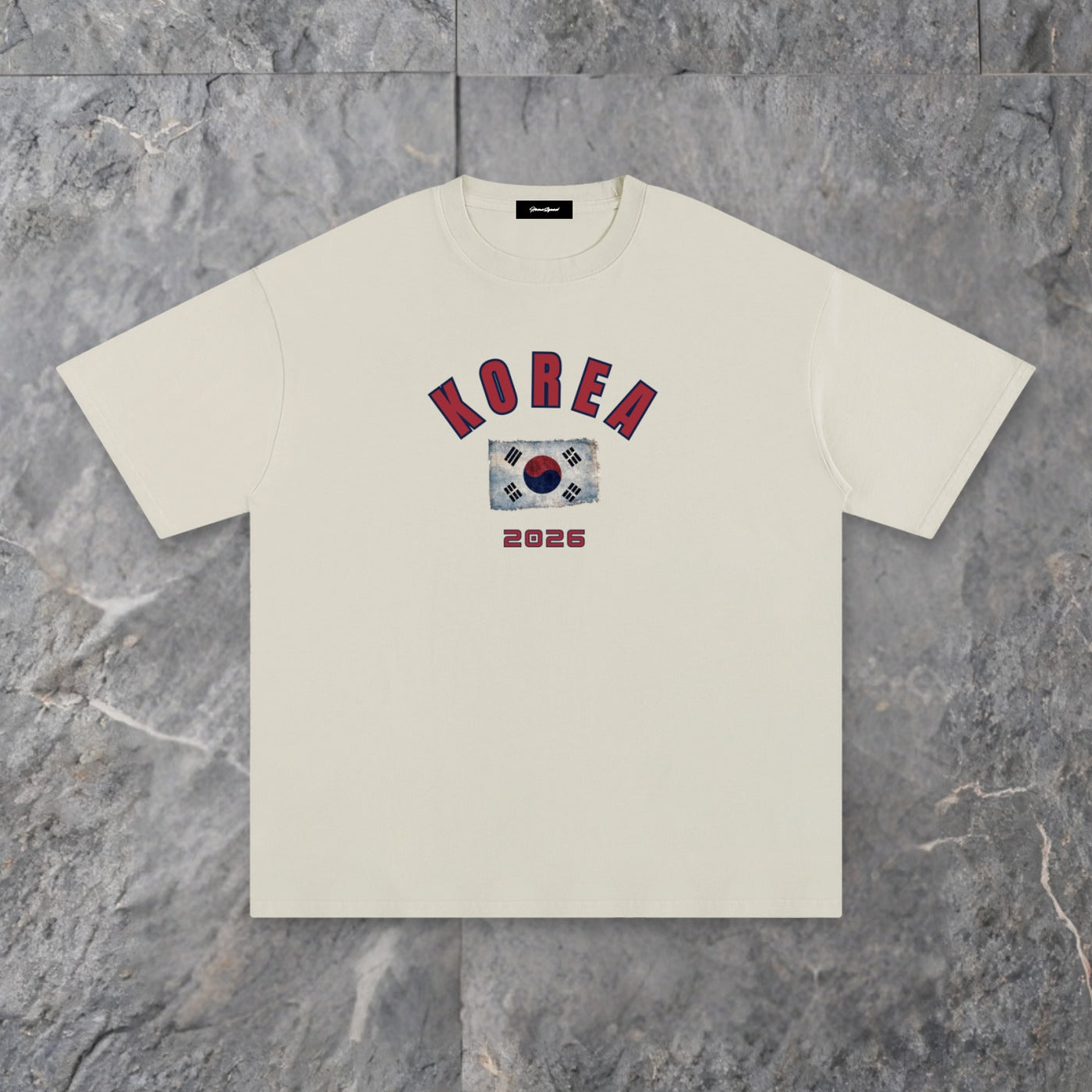 south korea unisex pure cotton t shirt 1 — slate background