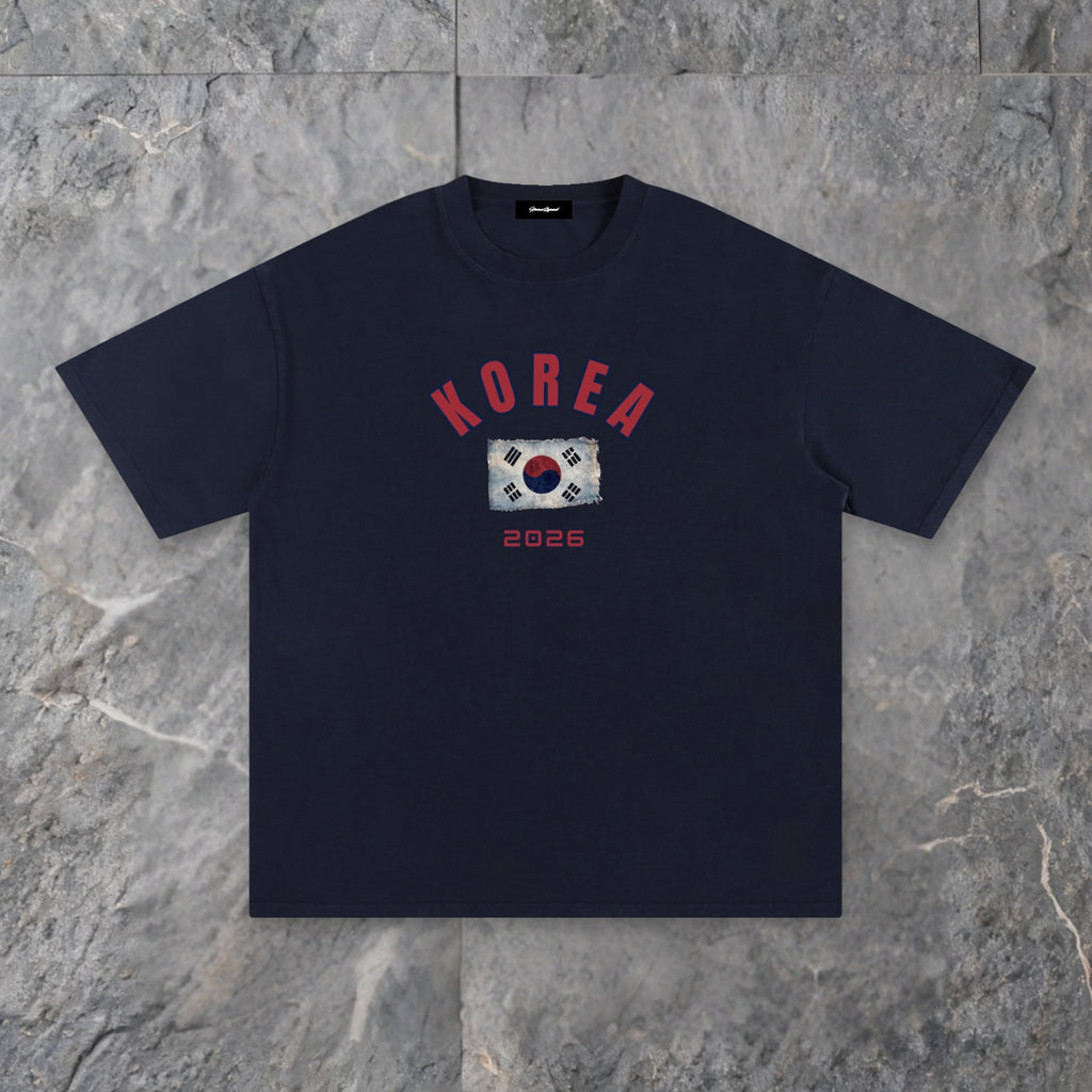 south korea unisex pure cotton t shirt 1 — slate background