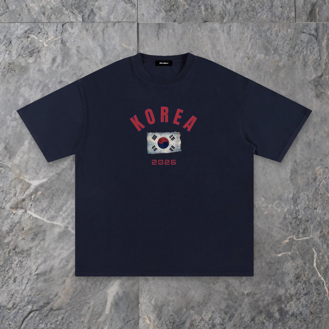 south korea unisex pure cotton t shirt 1 — slate background