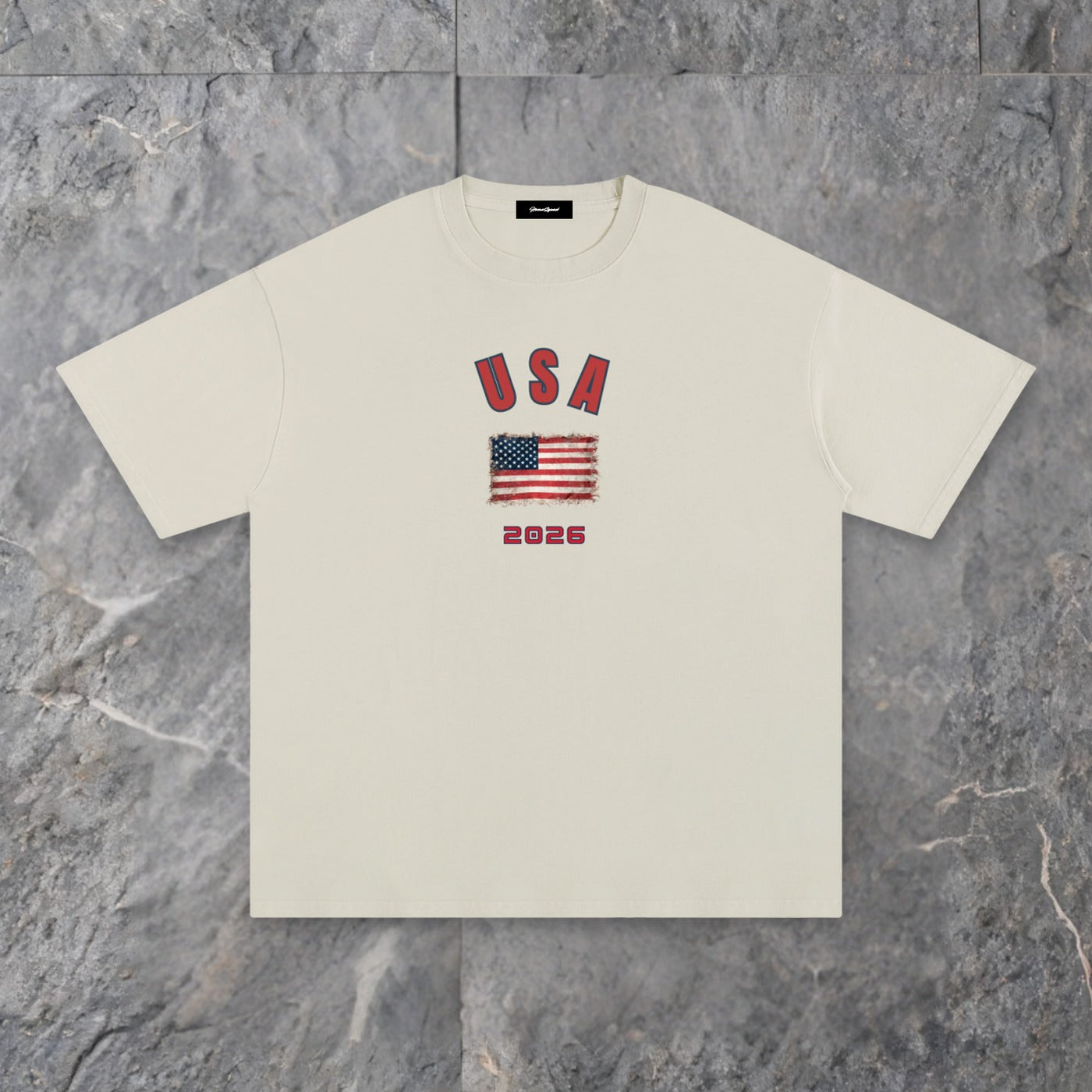 usa 26 unisex pure cotton t shirt — slate background