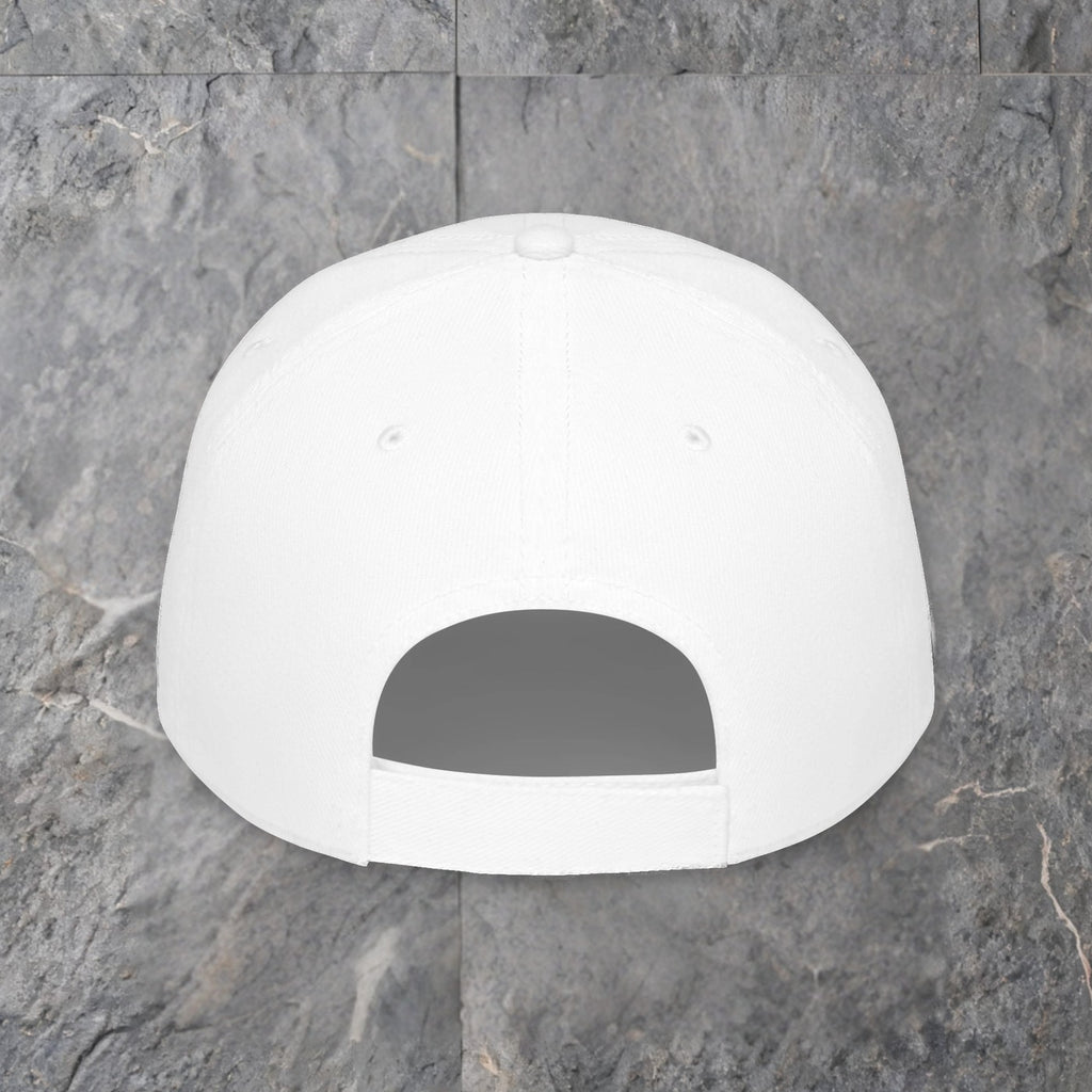 embroidered waving american flag cap low profile baseball hat — slate background