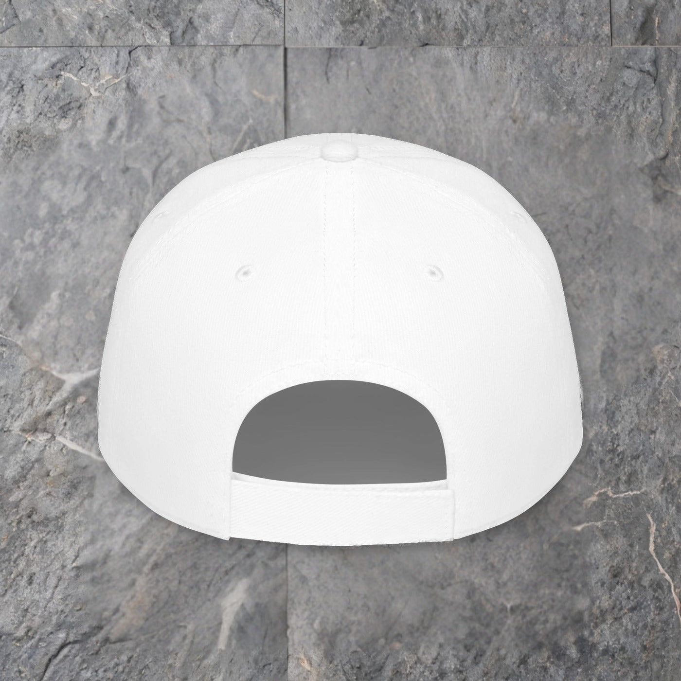 embroidered waving american flag cap low profile baseball hat — slate background