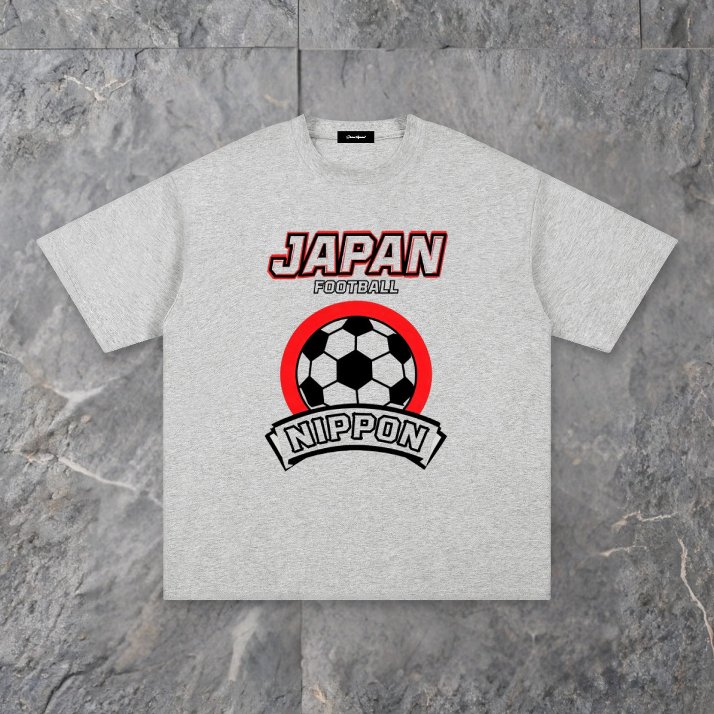 retro japan football unisex pure cotton t shirt — slate background