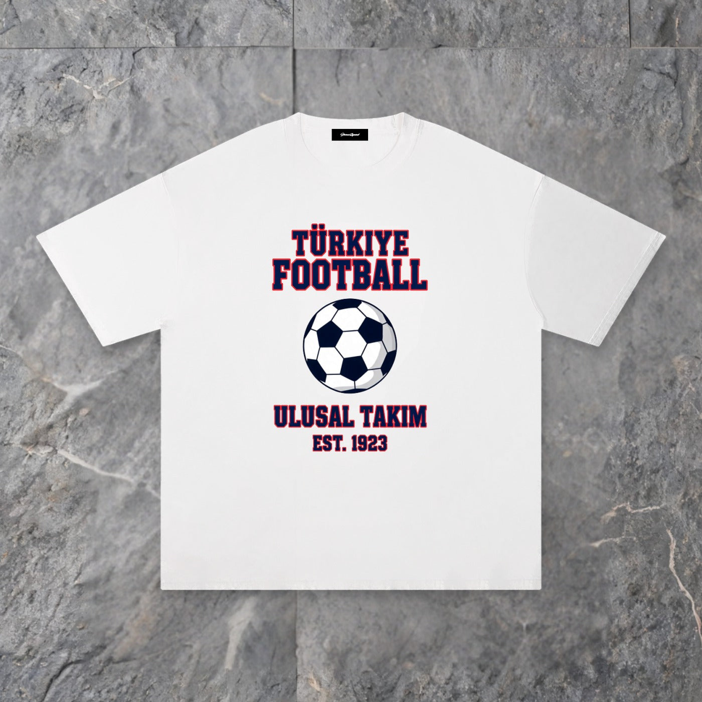 retro trkiye football unisex pure cotton t shirt — slate background