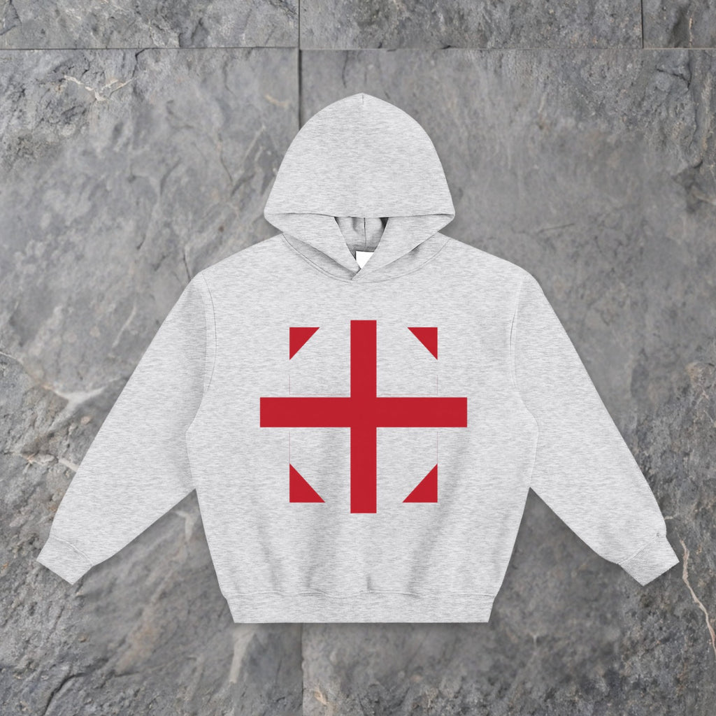 england fleeced boxy hoodie — slate background
