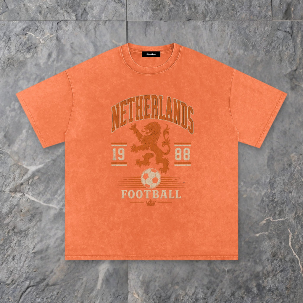 vintage heritage snow washed cotton t shirt netherlands edition — slate background