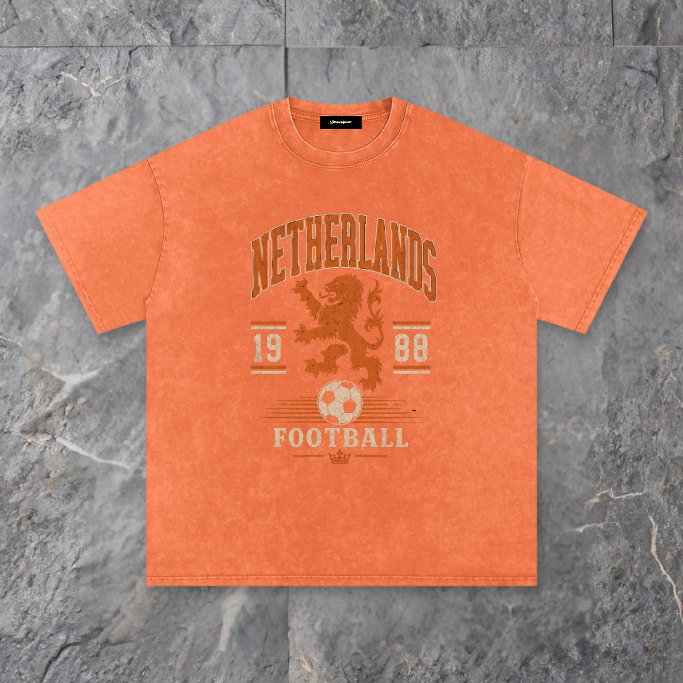 vintage heritage snow washed cotton t shirt netherlands edition — slate background