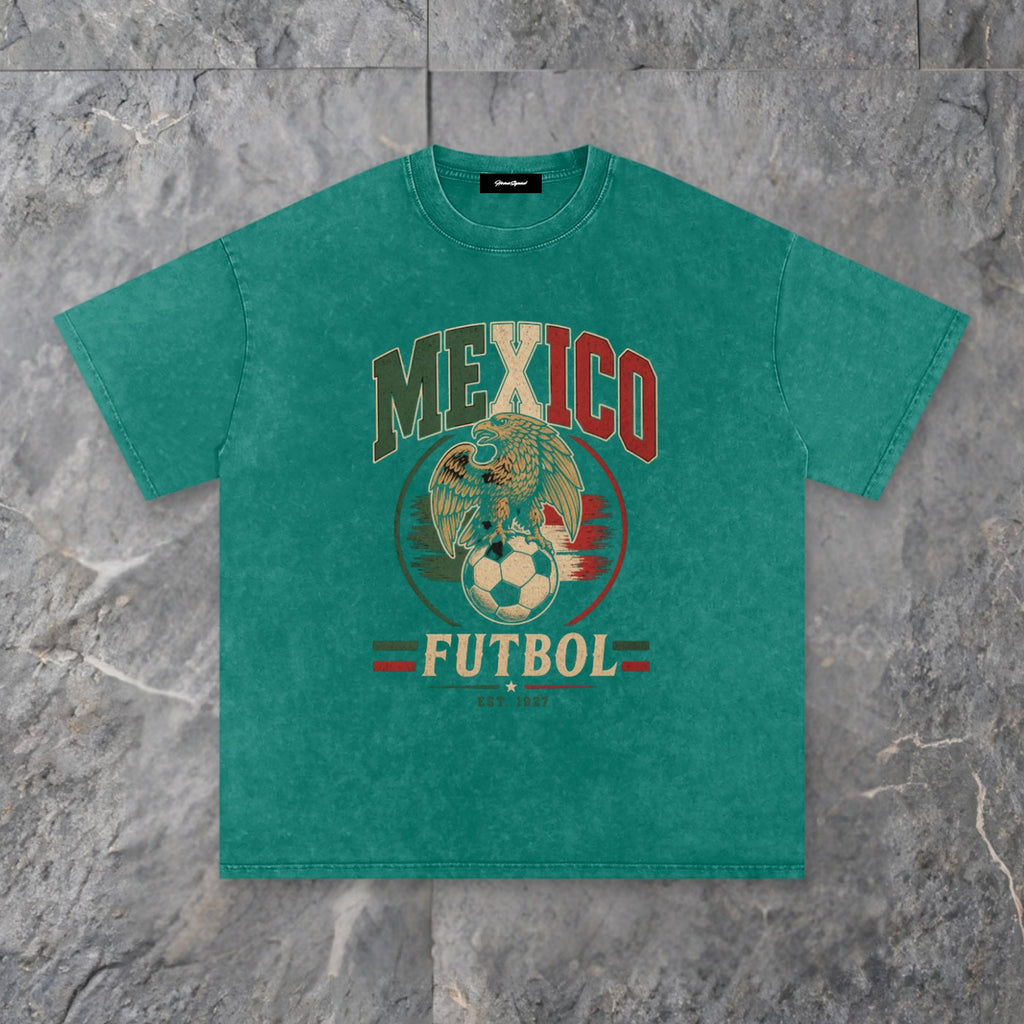 vintage heritage snow washed cotton t shirt mexico edition — slate background