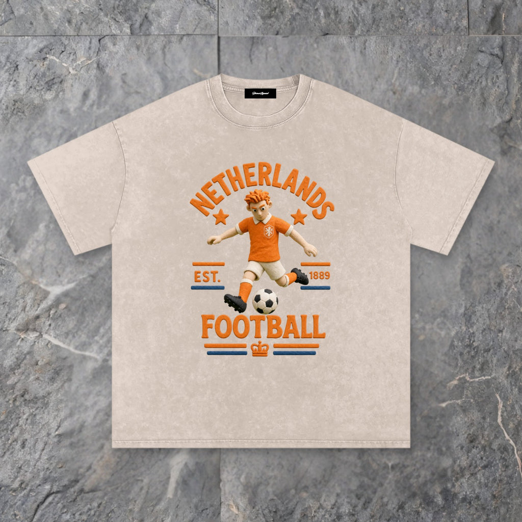 claymation series snow washed cotton t shirt netherlands edition — slate background