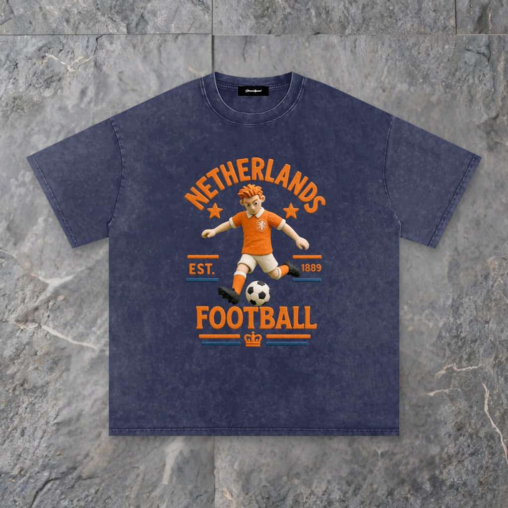claymation series snow washed cotton t shirt netherlands edition — slate background