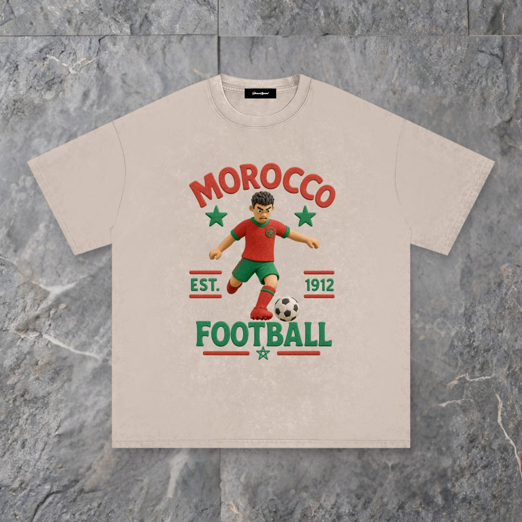 claymation series snow washed cotton t shirt morocco edition — slate background