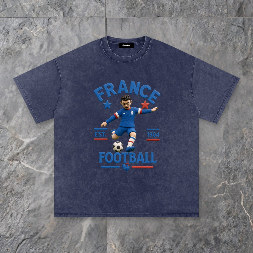 claymation series snow washed cotton t shirt france edition — slate background