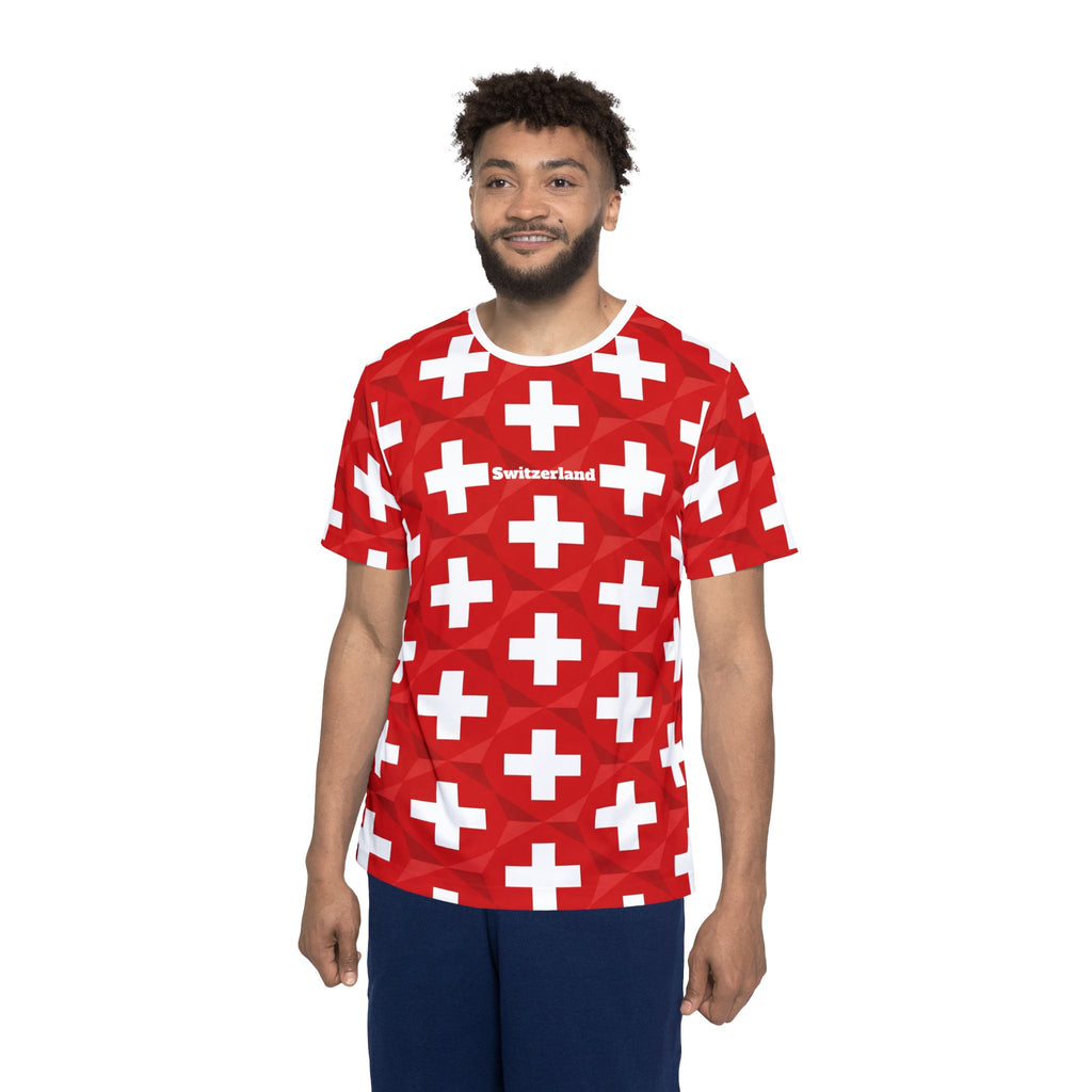 Switzerland Cross Pattern Soccer Jersey - Minimalist Football Fan Shirt