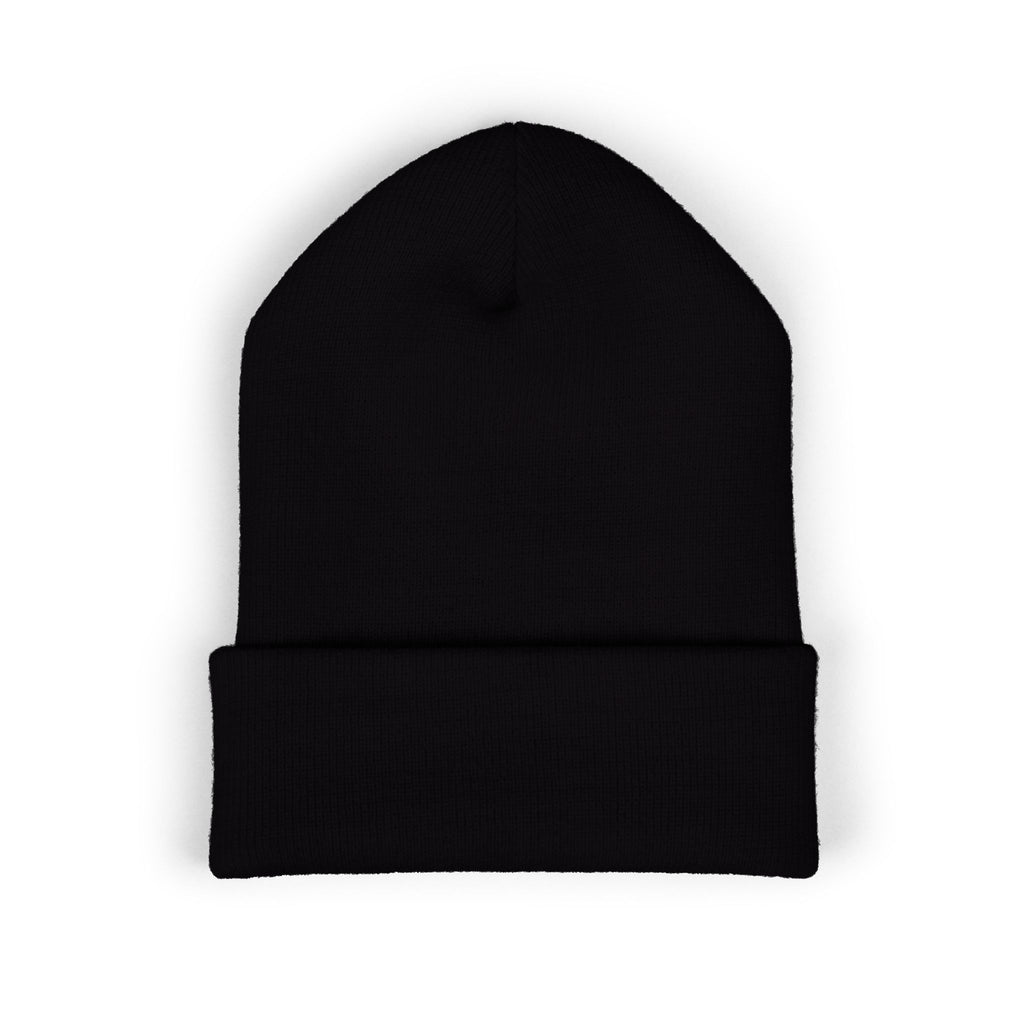 Embroidered Rose Knight Kick Beanie — Classic Cuffed Knit Hat