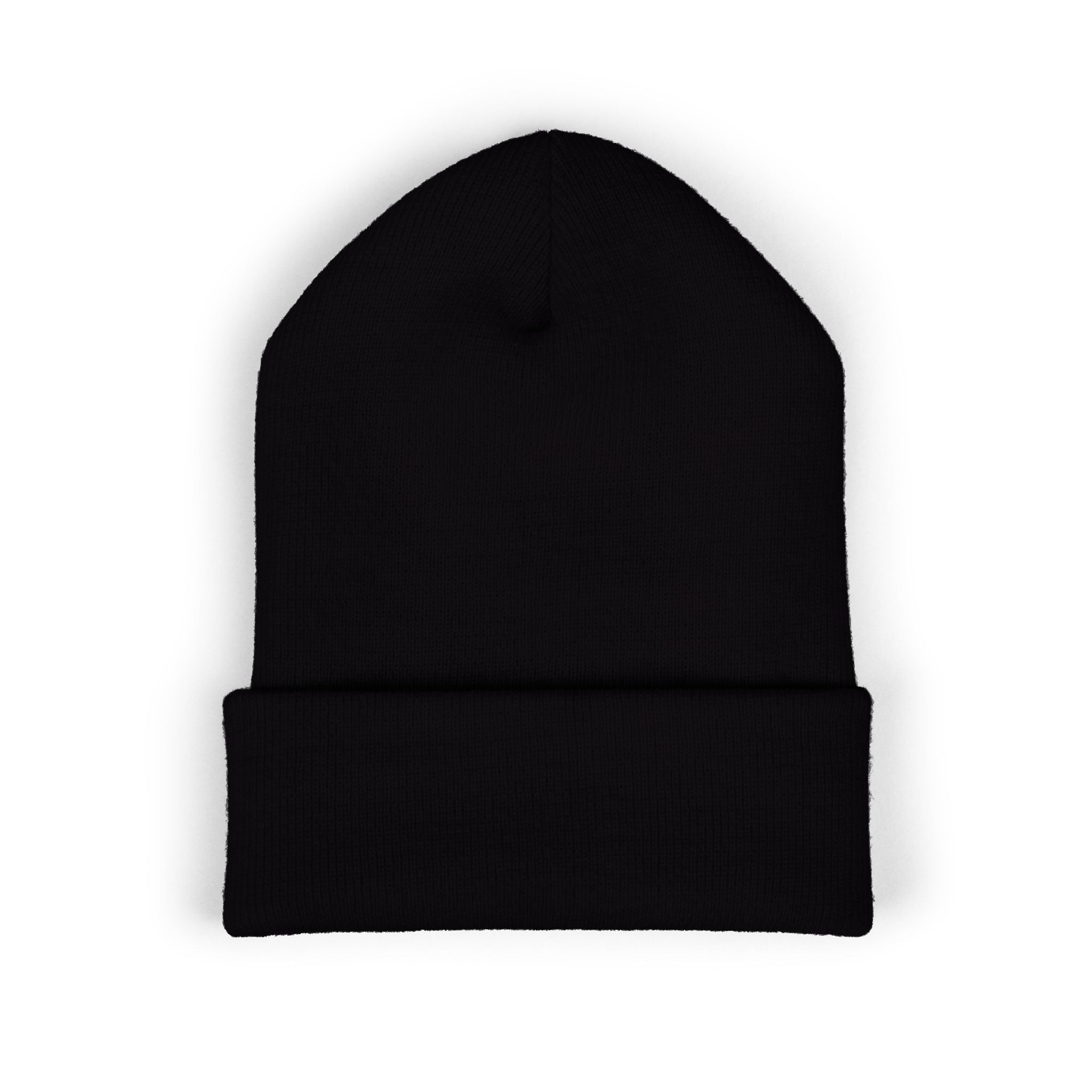 Embroidered Rose Knight Kick Beanie — Classic Cuffed Knit Hat
