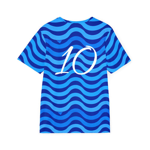 Blue Wavy Pattern Brazil Jersey | Sports Shirt