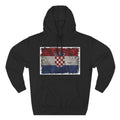 Distressed Croatia Flag Pullover Hoodie | Croatia Graphic Fleece Hoodie