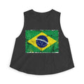 Brazil Flag Distressed Crop Top | Vintage Brazilian Flag Tank