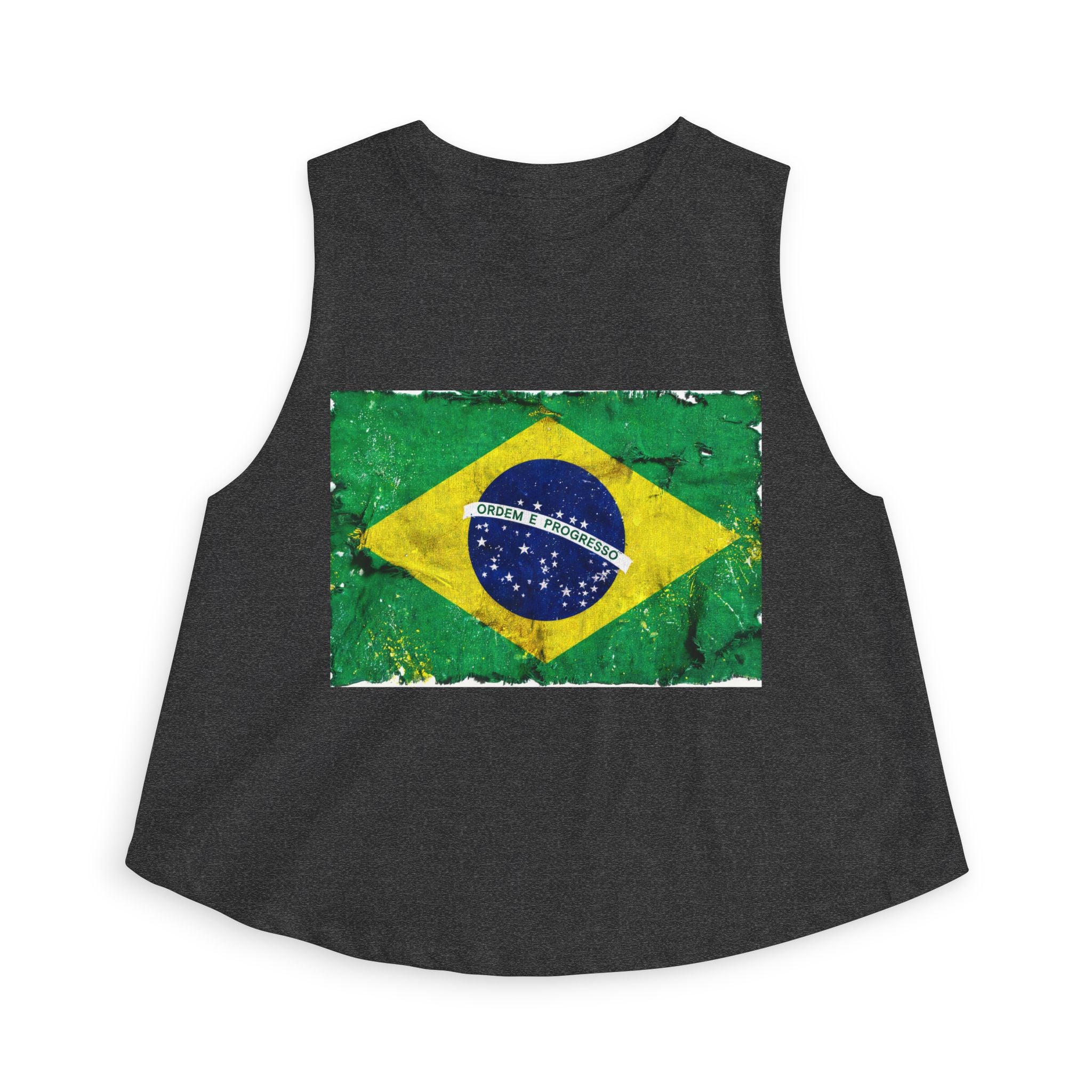 Brazil Flag Distressed Crop Top | Vintage Brazilian Flag Tank