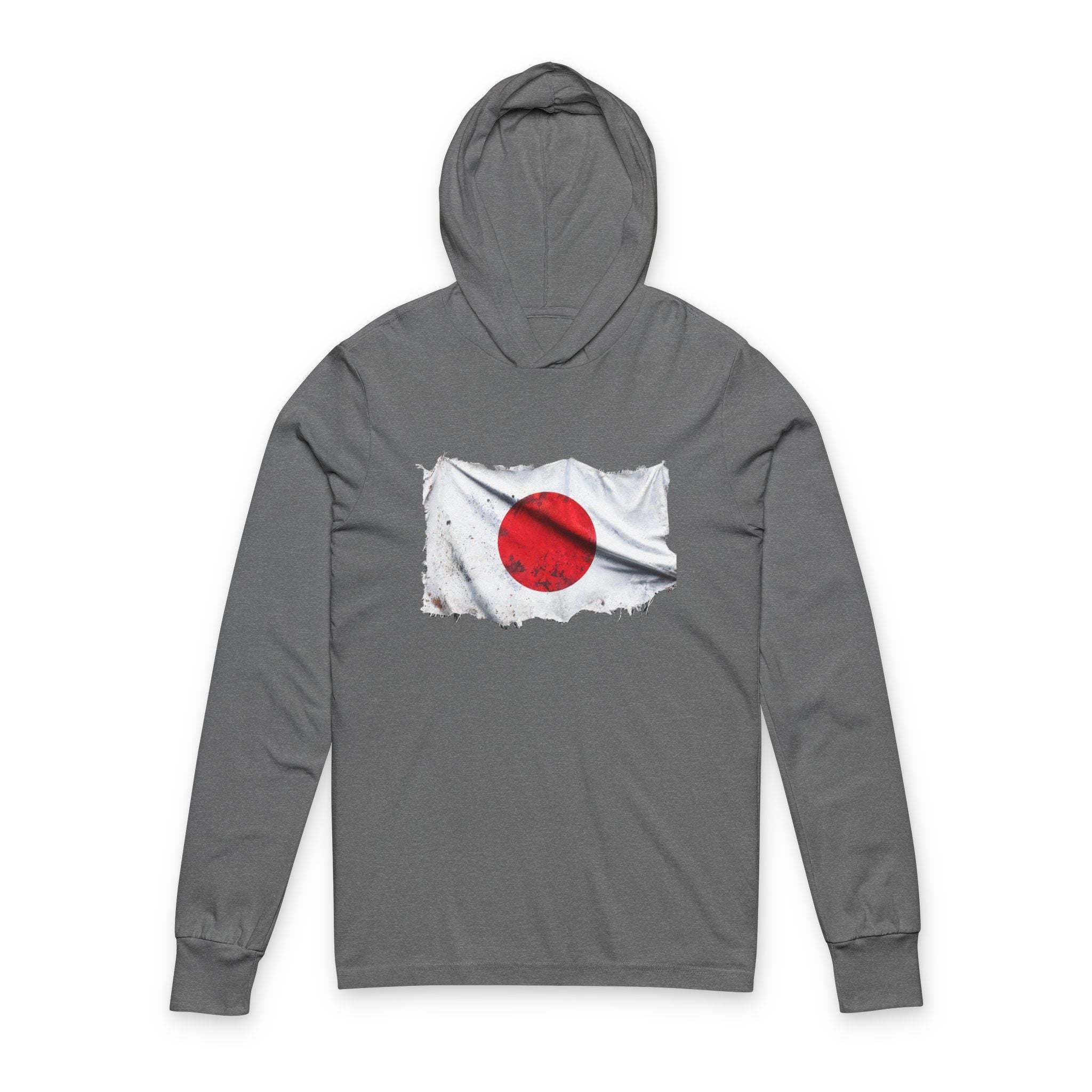 Torn Japan Flag Hooded Tee | Japanese Flag Graphic Hooded Tee