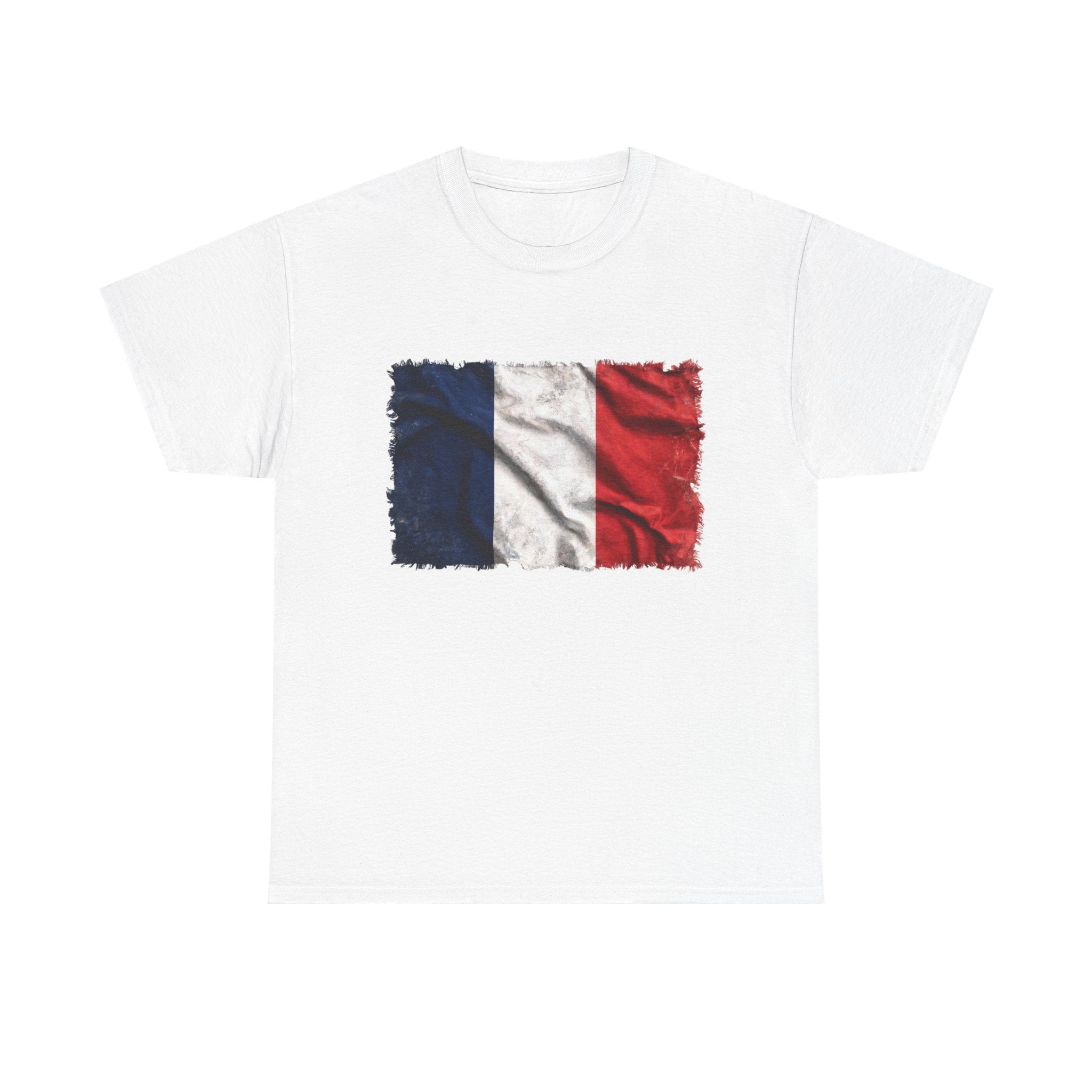 Distressed France Flag Tee | France Graphic Cotton T-Shirt