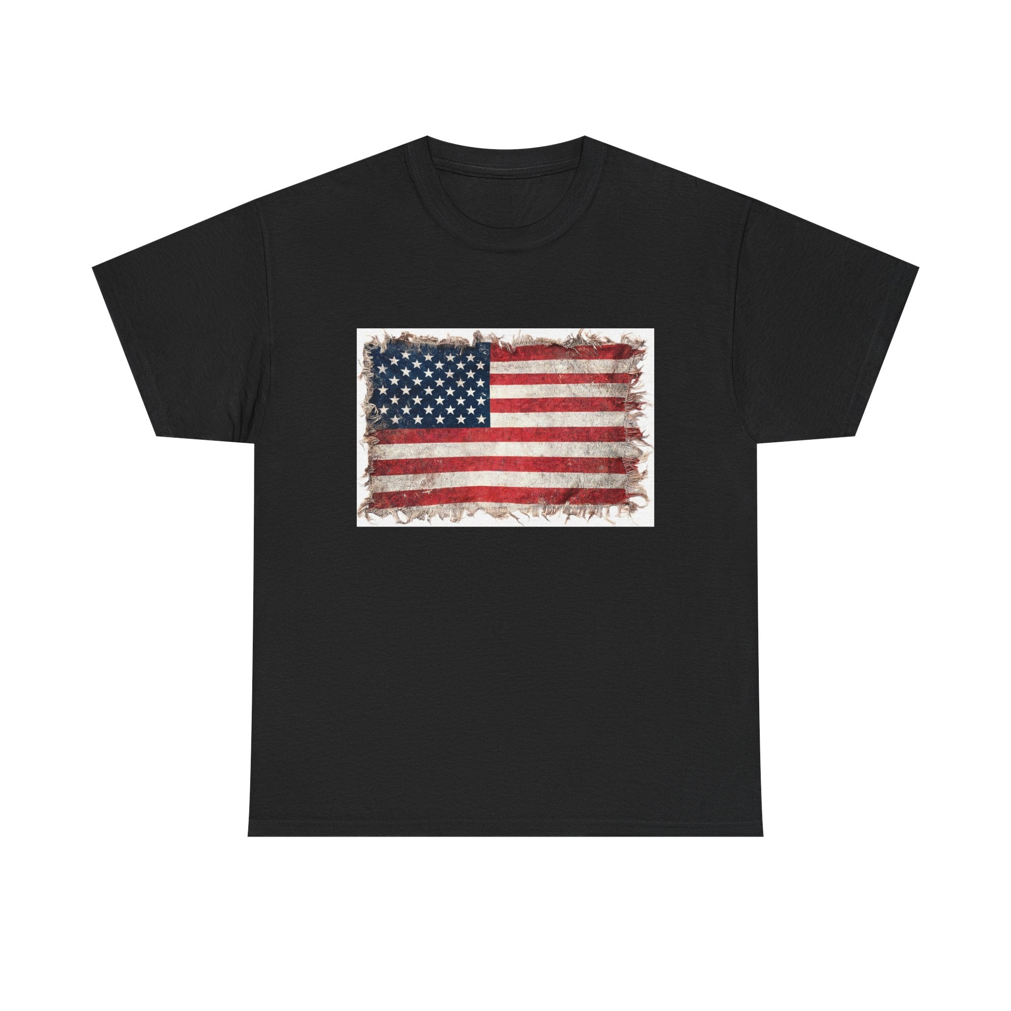 Distressed USA Flag Tee | USA Graphic Cotton T-Shirt