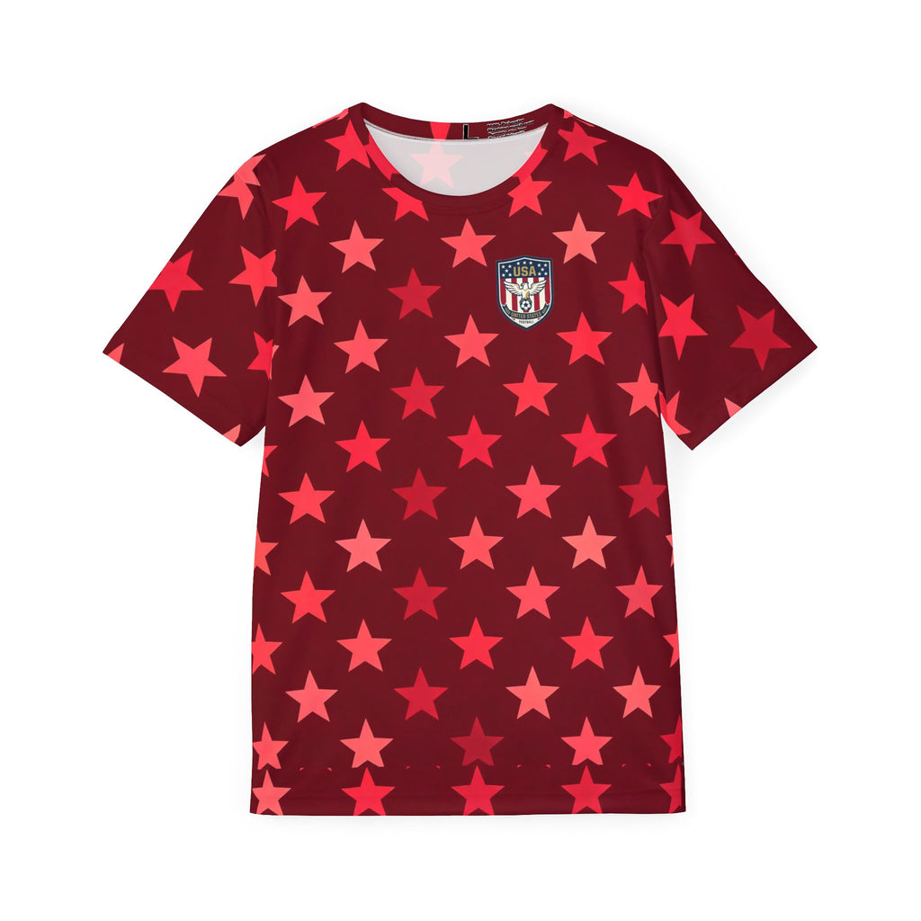 Red Star Pattern USA Emblem Jersey