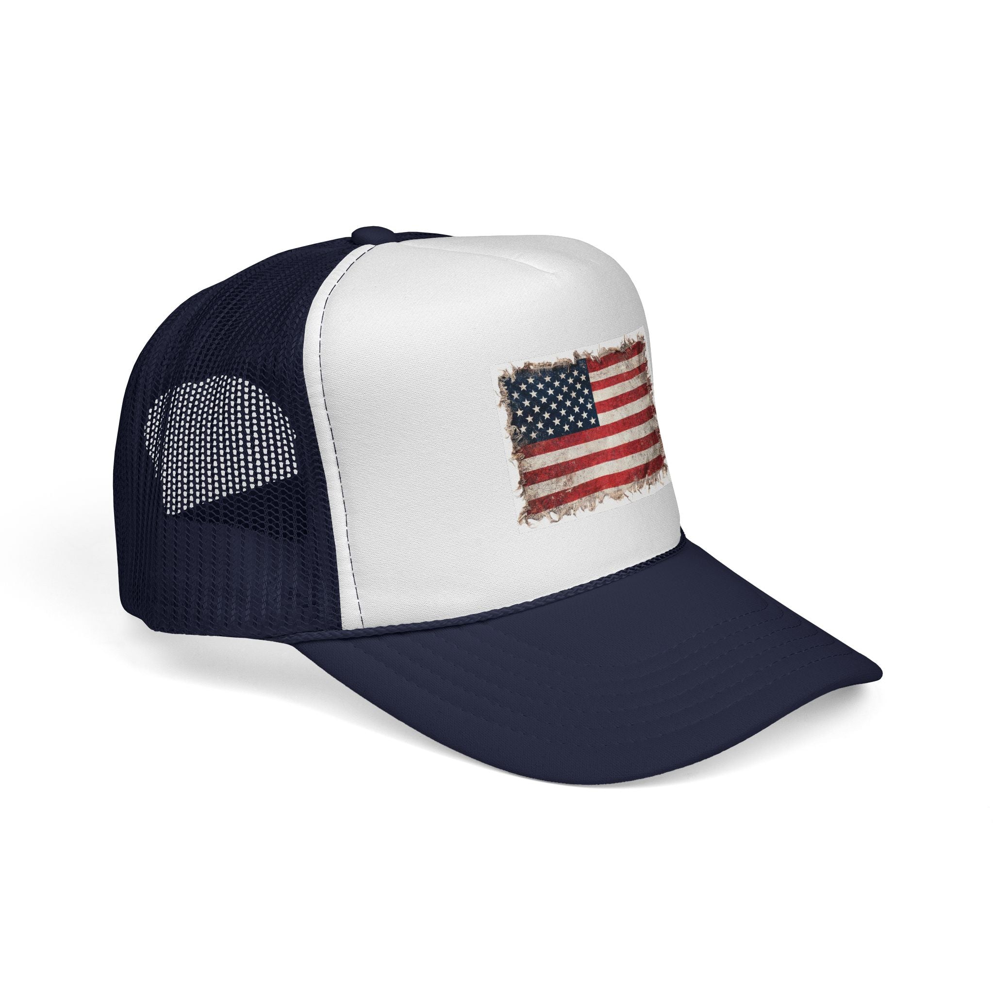 Distressed American Flag Trucker Cap | USA Flag Trucker Cap
